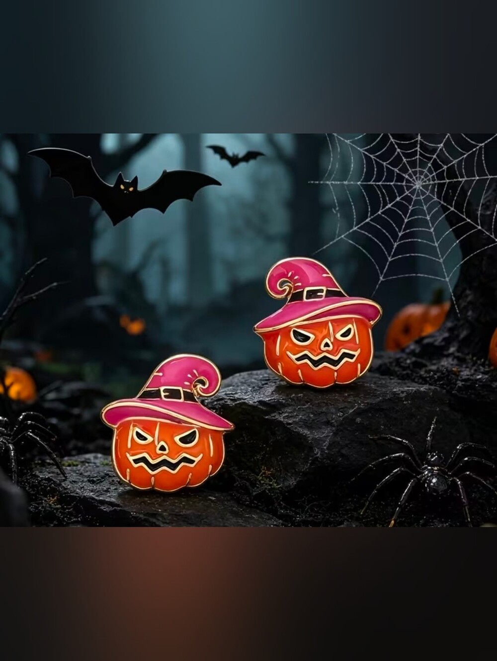 $8 Each Or Bundle 5/$20 Halloween Pumpkin Witch Hat Stud Earrings